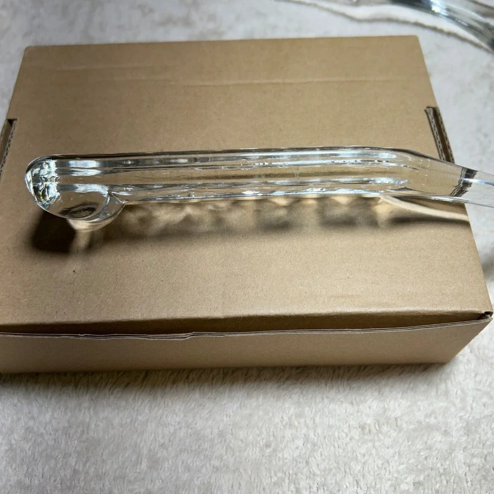 Vintage Clear Glass Salad Servers Set Diamond Cut Pattern Spoon and Fork 9 Inch